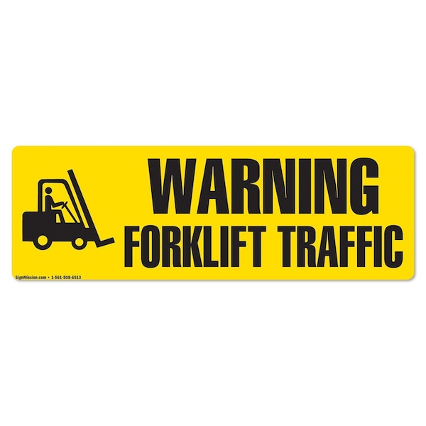 Warning Forklift Traffic 18in Non-Slip Floor Marker, 12PK, 16 in L, 16 in H, FD-2-R-16-12PK-99822